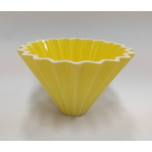 Пуровер Angel's Co. 01 V60 Style Origami гофра керамічний жовтий на 1-2 порції